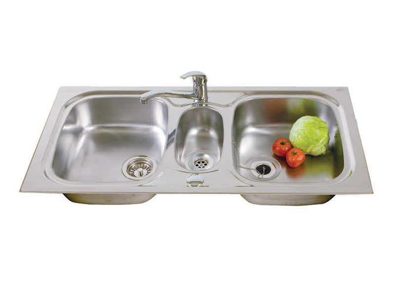Stainless Steel Inset Sink - Double Bowl, Half Bowl (2 1/2 BOWL)